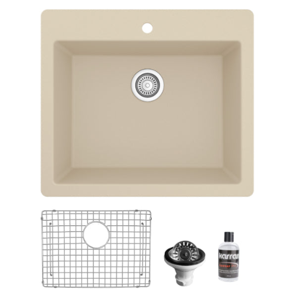 Quartz Composite Bisque Kitchen Sink Matte 1