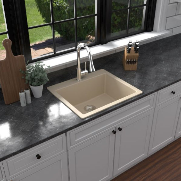 Quartz Composite Bisque Kitchen Sink Matte 4