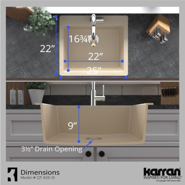 Quartz Composite Bisque Kitchen Sink Matte 6