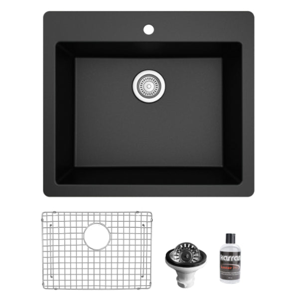 Quartz Composite Black Kitchen Sink Matte 1