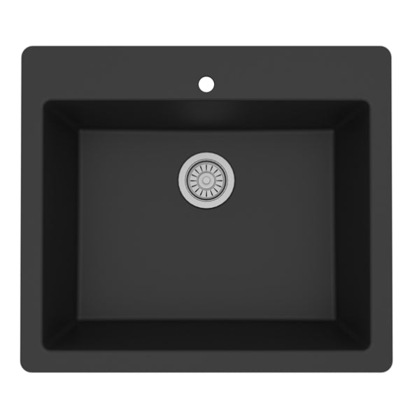 Quartz Composite Black Kitchen Sink Matte 1