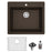 Quartz Composite Brown Kitchen Sink Matte 1
