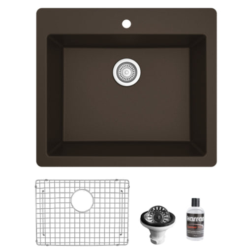 Quartz Composite Brown Kitchen Sink Matte 1