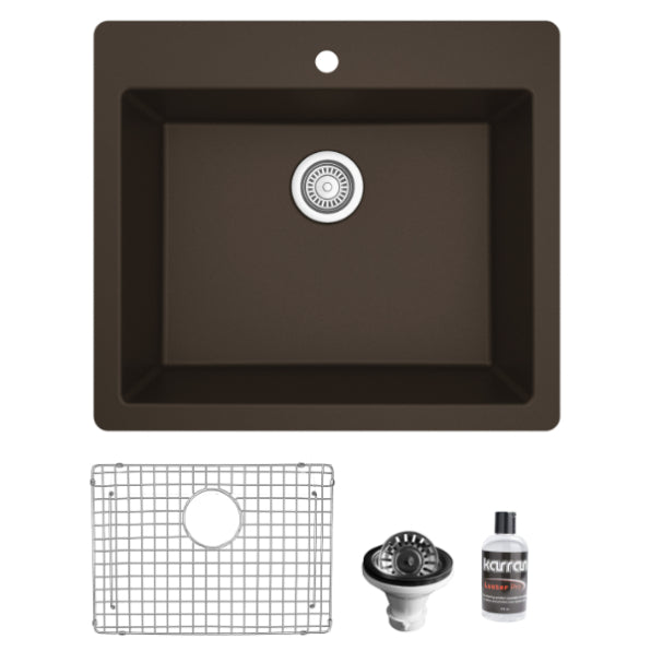 Quartz Composite Brown Kitchen Sink Matte 1