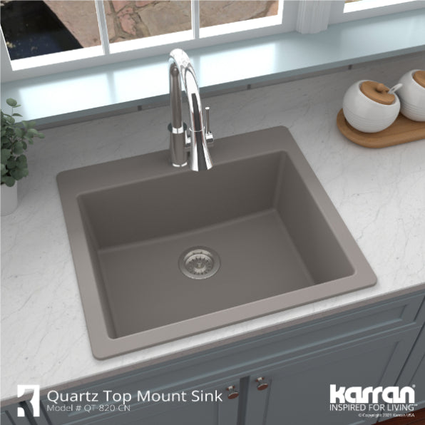 Quartz Composite Concrete Kitchen Sink Matte 5