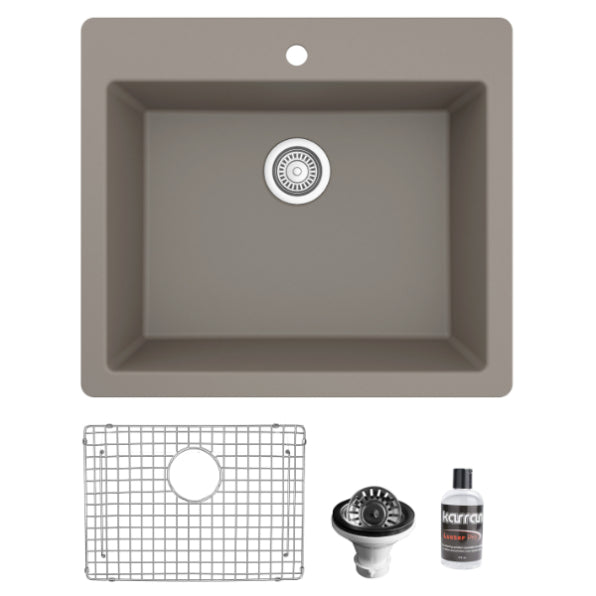 Quartz Composite Concrete Kitchen Sink Matte 1