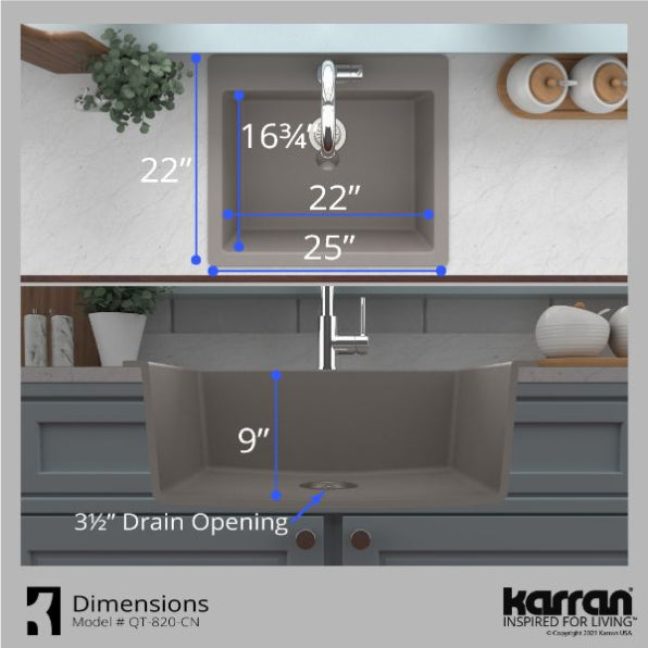 Quartz Composite Concrete Kitchen Sink Matte 6
