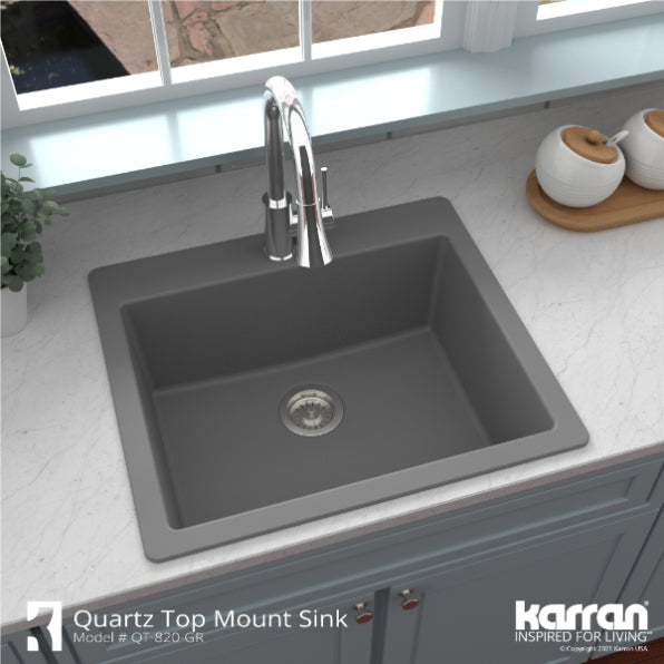 Quartz Composite Grey Kitchen Sink Matte 5