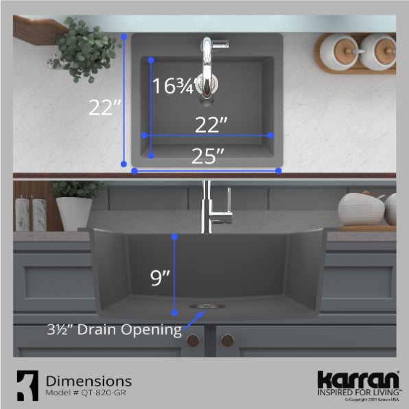 Quartz Composite Grey Kitchen Sink Matte 7