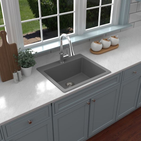 Quartz Composite Grey Kitchen Sink Matte 4