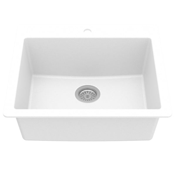 Quartz Composite White Kitchen Sink Matte 2
