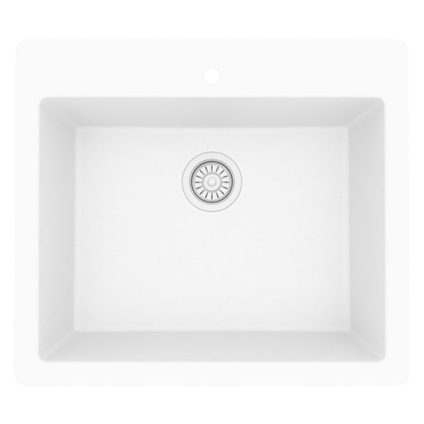 Quartz Composite White Kitchen Sink Matte 1