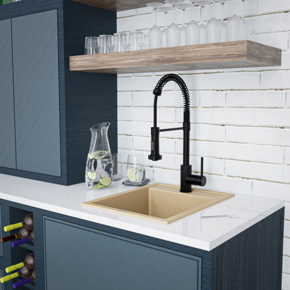 Quartz Composite Bisque Kitchen Sink Matte 4