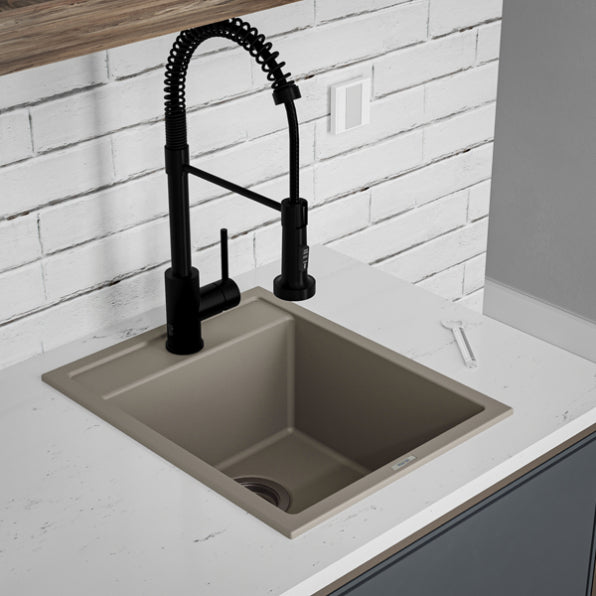 Quartz Composite Concrete Kitchen Sink Matte 3