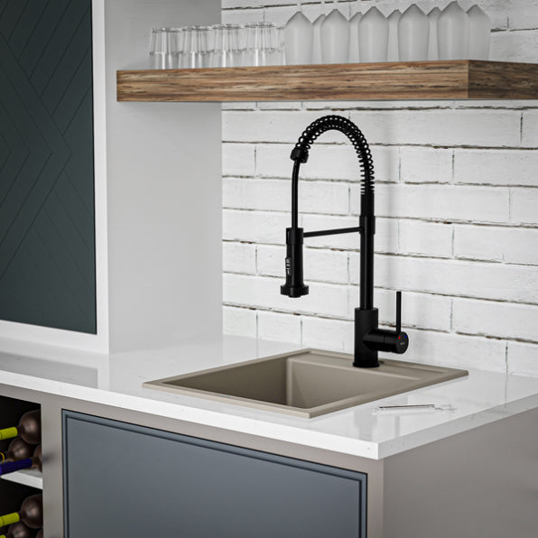 Quartz Composite Concrete Kitchen Sink Matte 4