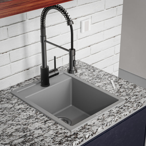 Quartz Composite Grey Kitchen Sink Matte 3