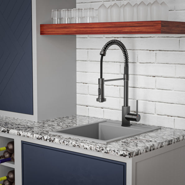 Quartz Composite Grey Kitchen Sink Matte 4
