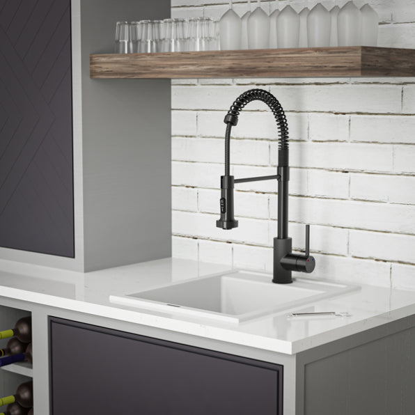 Quartz Composite White Kitchen Sink Matte 4