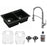 Quartz Composite Black Kitchen Sink Matte 1