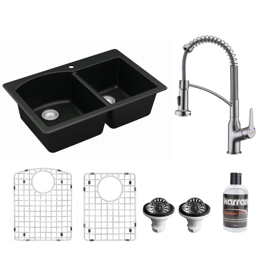 Quartz Composite Black Kitchen Sink Matte 1