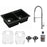 Quartz Composite Black Kitchen Sink Matte 1