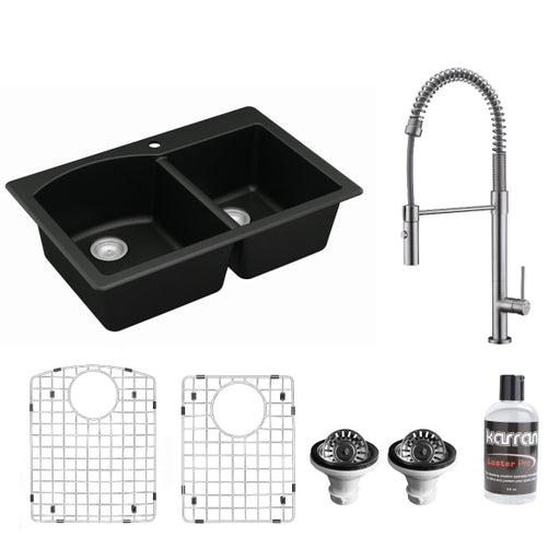Quartz Composite Black Kitchen Sink Matte 1