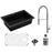 Quartz Composite Black Kitchen Sink Matte 1