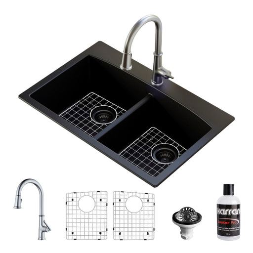 Quartz Composite Black Kitchen Sink Matte 1