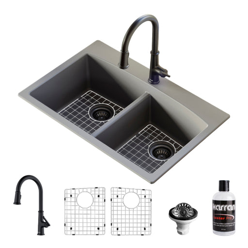 Quartz Composite Grey Kitchen Sink Matte 1
