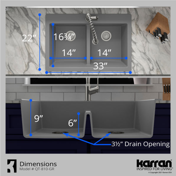 Quartz Composite Grey Kitchen Sink Matte 4