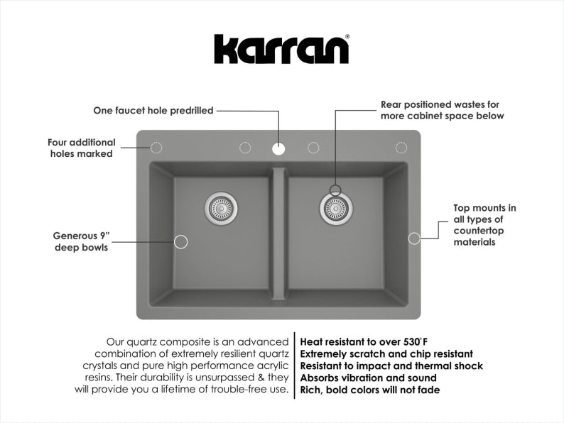 Quartz Composite Grey Kitchen Sink Matte 5