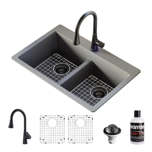 Quartz Composite Grey Kitchen Sink Matte 1