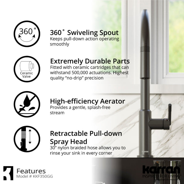 Quartz Composite Black Kitchen Sink Matte 7