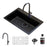 Quartz Composite Black Kitchen Sink Matte 1