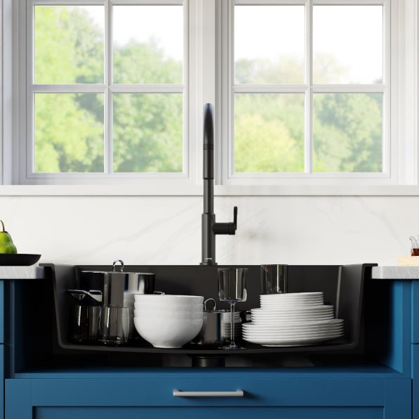 Quartz Composite Black Kitchen Sink Matte 3