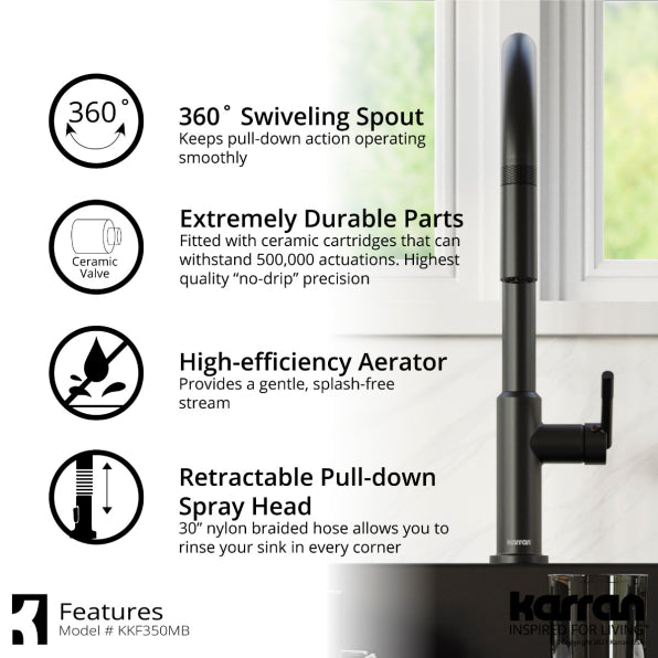 Quartz Composite Black Kitchen Sink Matte 7