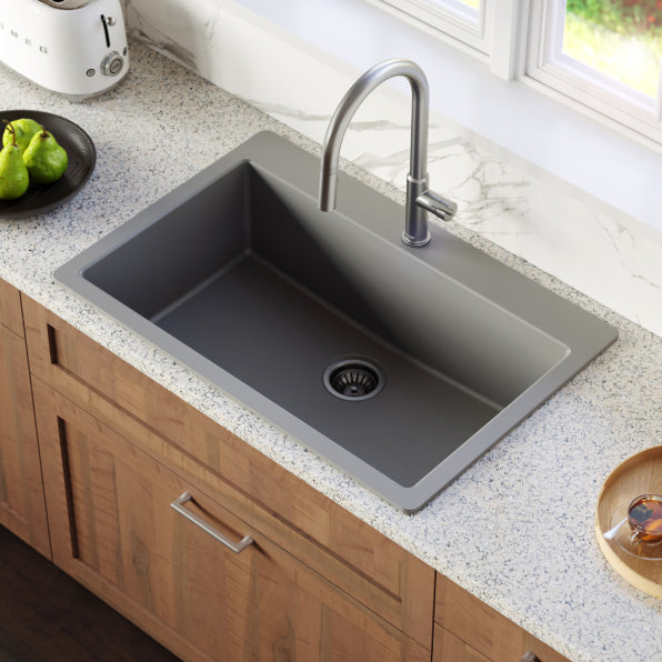 Quartz Composite Grey Kitchen Sink Matte 2