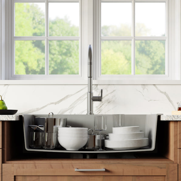 Quartz Composite Grey Kitchen Sink Matte 3