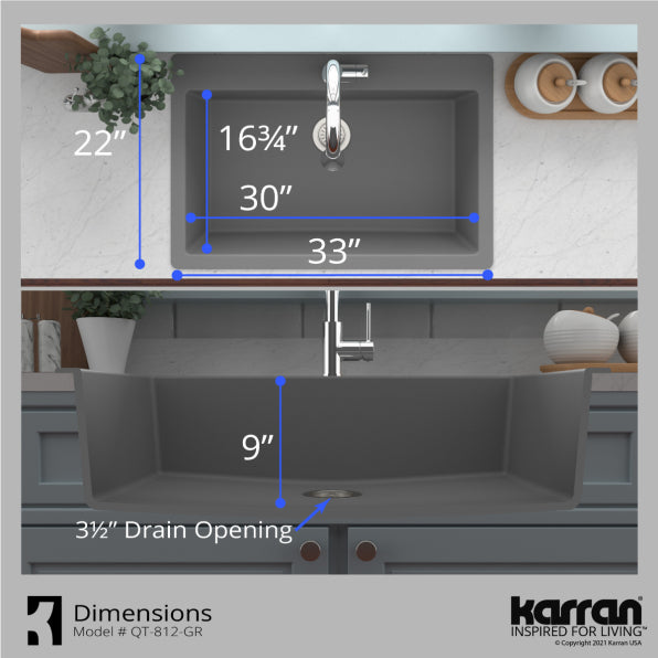 Quartz Composite Grey Kitchen Sink Matte 4