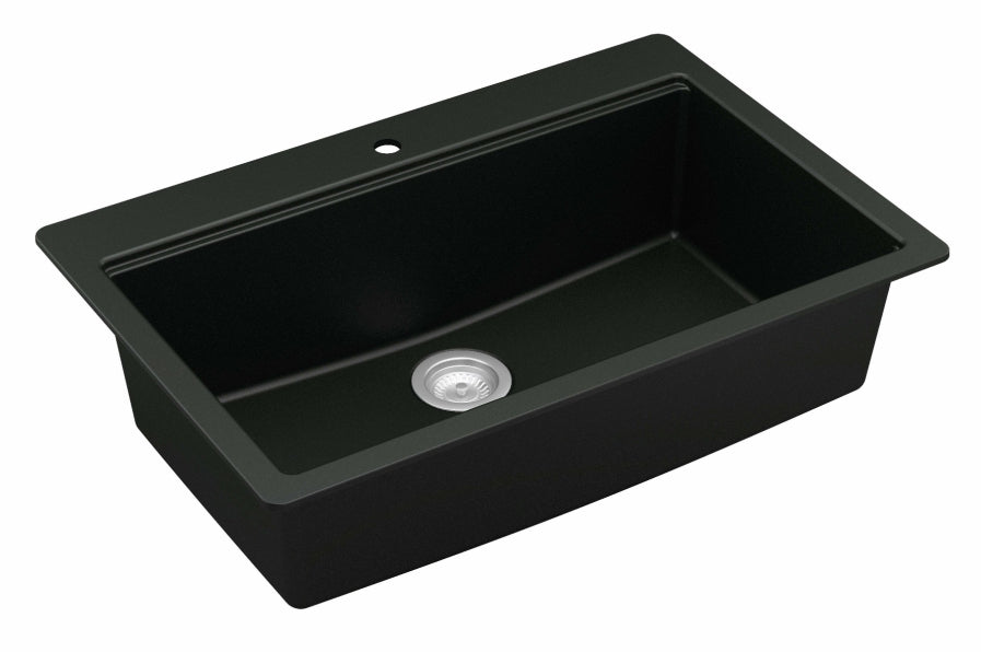 Quartz Composite Black Kitchen Sink Matte 3
