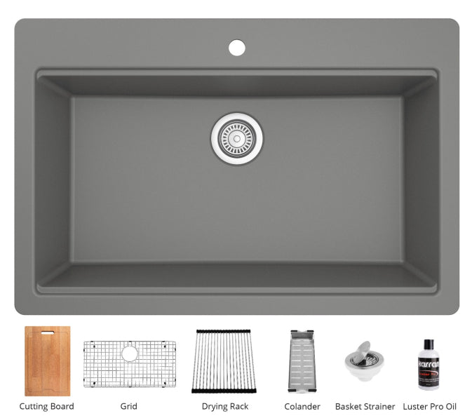 Quartz Composite Grey Kitchen Sink Matte 2