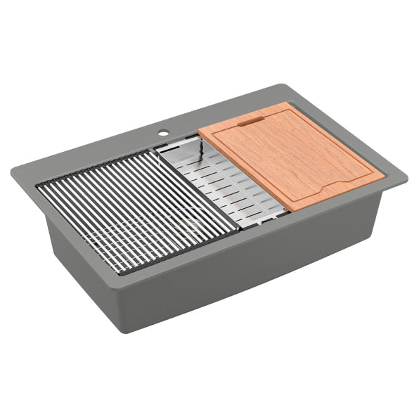 Quartz Composite Grey Kitchen Sink Matte 1