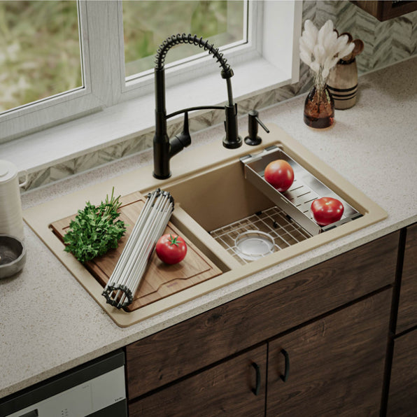 Quartz Composite Bisque Kitchen Sink Matte 3