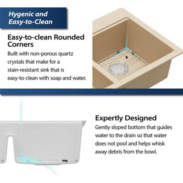 Quartz Composite Bisque Kitchen Sink Matte 7