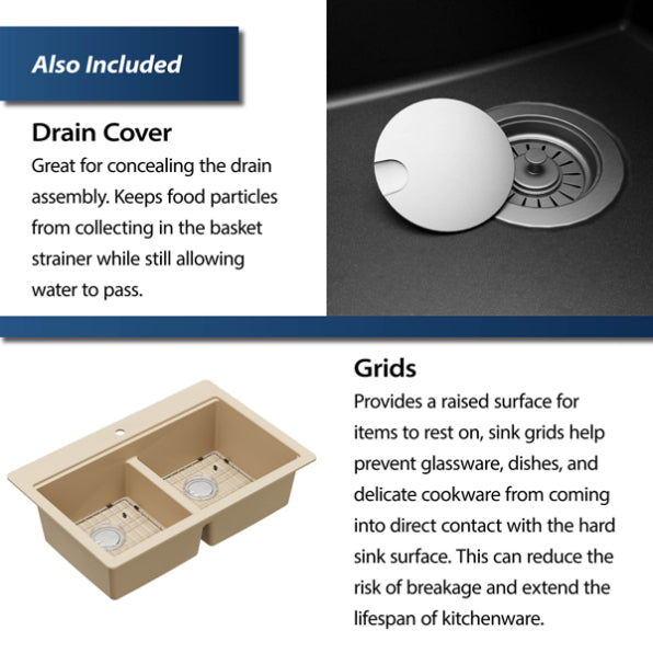 Quartz Composite Bisque Kitchen Sink Matte 8