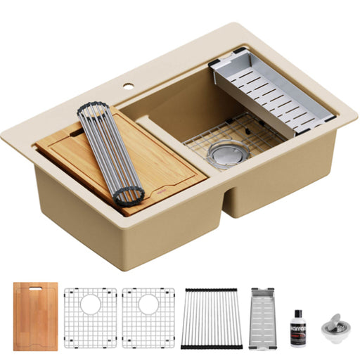 Quartz Composite Bisque Kitchen Sink Matte 1