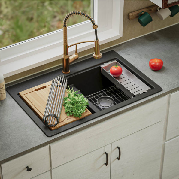 Quartz Composite Black Kitchen Sink Matte 3
