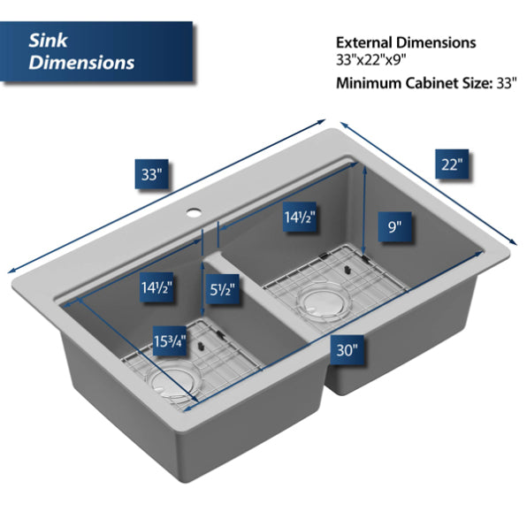 Quartz Composite Grey Kitchen Sink Matte 2