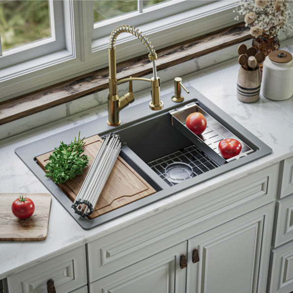 Quartz Composite Grey Kitchen Sink Matte 3