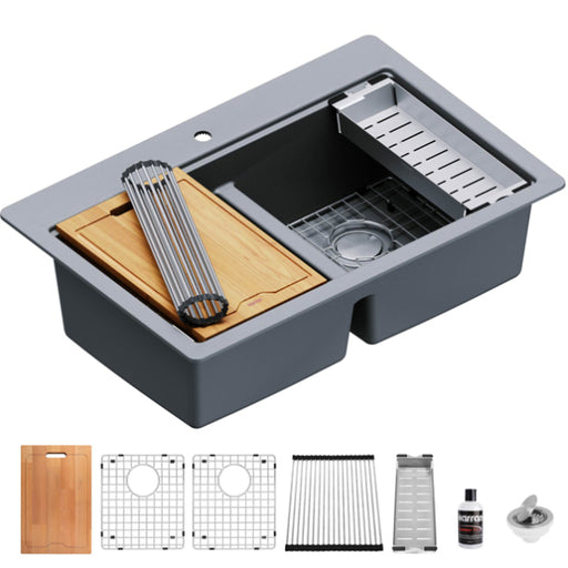 Quartz Composite Grey Kitchen Sink Matte 1